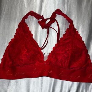 PINK Victoria's Secret Red Lace Bralette